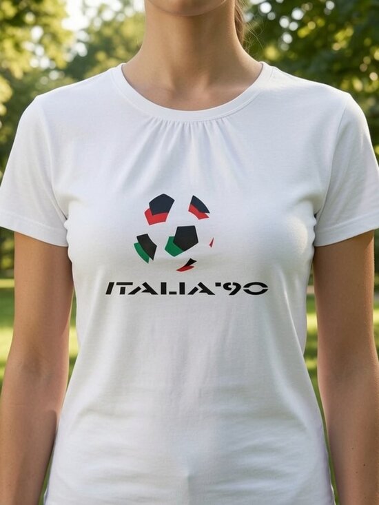 Custom Ink Tops - Vintage FIFA World Cup Soccer Tee Y2K Football WOMANS ITALIA ITALY 90 S